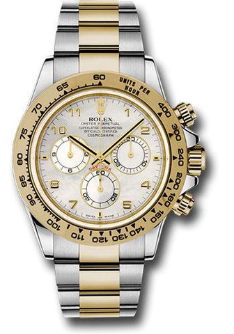 Rolex Yellow Rolesor Cosmograph Daytona 40 Watch - White Mother-Of-Pearl Arabic Dial - 116503 ma
