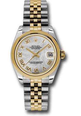 Rolex Steel and Yellow Gold Datejust 31 Watch - Domed Bezel - Mother-Of-Pearl Roman Dial - Jubilee Bracelet - 178243 mrj
