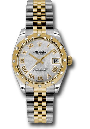 Rolex Steel and Yellow Gold Datejust 31 Watch - 24 Diamond Bezel - Mother-Of-Pearl Roman Dial - Jubilee Bracelet - 178343 mrj