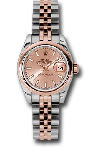 Rolex Steel and Everose Gold Rolesor Lady Datejust 26 Watch - Domed Bezel - Pink Index Dial - Jubilee Bracelet - 179161 psj