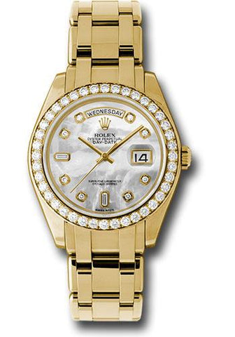 Rolex Yellow Gold Day-Date Special Edition 39 Watch - 40 Diamond Bezel - Mother-Of-Pearl Diamond Dial - 18948 md