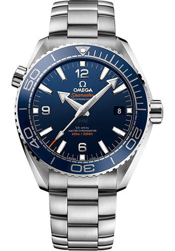 Omega Planet Ocean 600 M Omega Co-axial Master Chronometer Watch - 43.5 mm Steel Case - Unidirectional Blue Ceramic Bezel - Blue Ceramic Dial - 215.30.44.21.03.001