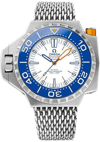 Omega Seamaster Ploprof 1200M Co-Axial Master Chronometer Watch - 55 x 48 mm Titanium Case - Bi-Directional Bezel - White Dial - An Additional Electric Blue Rubber Strap - 227.90.55.21.04.001