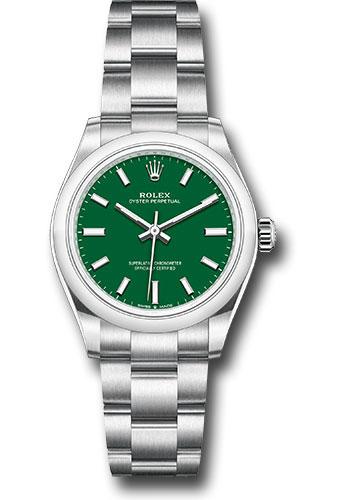 Rolex Oyster Perpetual 31 Watch - Domed Bezel - Green Index Dial - Oyster Bracelet - 2020 Release - 277200 greio