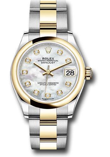 Rolex Steel and Yellow Gold Datejust 31 Watch - Domed Bezel - Mother-of-Pearl Diamond Dial - Oyster Bracelet - 278243 mdo