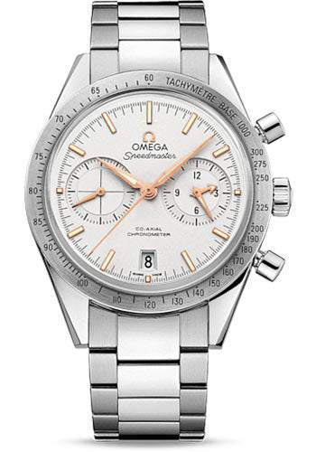 Omega Speedmaster '57 Omega Co-Axial Chronograph Watch - 41.5 mm Steel Case - Brushed Bezel - Silver Dial - 331.10.42.51.02.002