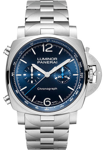 Panerai Luminor Chrono Steel - 2024 - Blue Sun-Brushed Dial - PAM01110 *FULL SET*