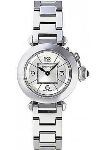 Cartier Miss Pasha Watch - 27 mm Steel Case - Silver Dial - W3140007