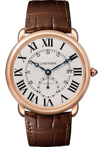 Cartier Ronde Louis Cartier Watch - 40 mm Pink Gold Case - Brown Alligator Strap - W6801005