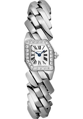 Cartier Maillon de Cartier Watch - 16 x 17 mm White Gold Diamond Case - Silver Dial - Bracelet - WJBJ0003