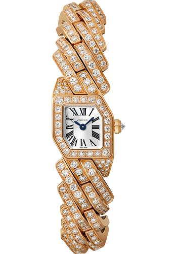 Cartier Maillon de Cartier Watch - 16 x 17 mm Pink Gold Case - Silver Dial - Diamond Bracelet - WJBJ0004